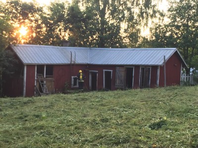 Tämän ulkorakennuksen epäillään joutuneen ilkivallan kohteeksi. 