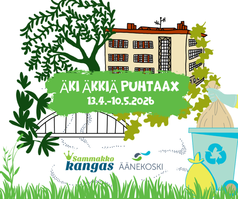Äki äkkiä puhtaax -roskienkeruutalkoot 13.4.–10.5.