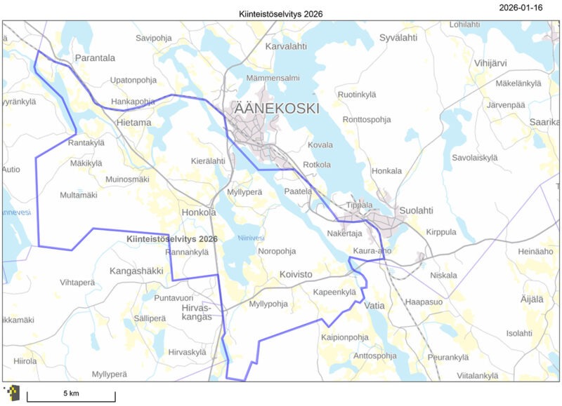 Kiinteistöjen ja rakennustietojen tarkistus jatkuu Koivistolla, Honkolassa ja Hietamalla