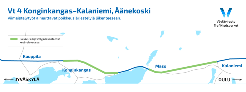 Vt 4 Konginkangas–Kalaniemi, Äänekoski: Kesäkuussa alkavat viimeistelytyöt aiheuttavat poikkeusjärjestelyjä